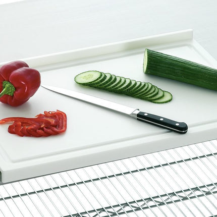 Schneidbrett PE, Stopperkante, ws.