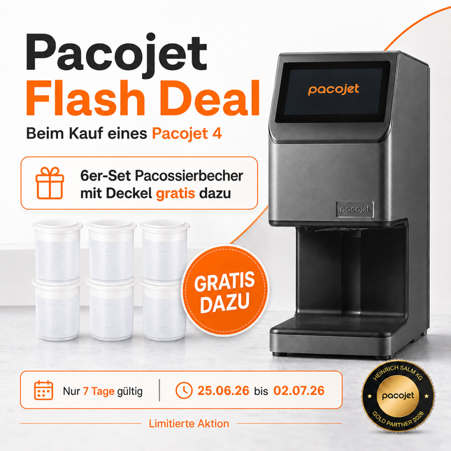 Pacojet 4 Flash Deal: 6 Pacossierbecher gratis