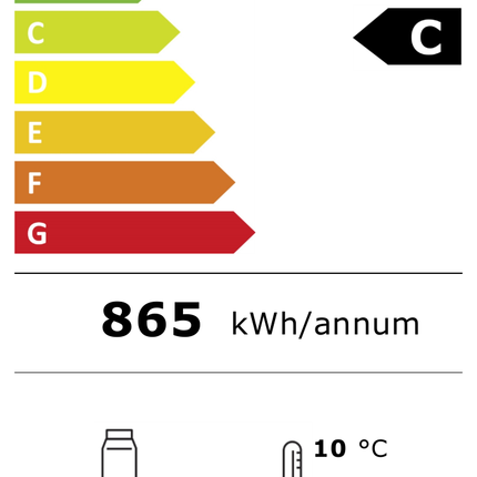 NordCap Aufsatzkühlvitrine Gastro AE-112-65-Z – Energielabel