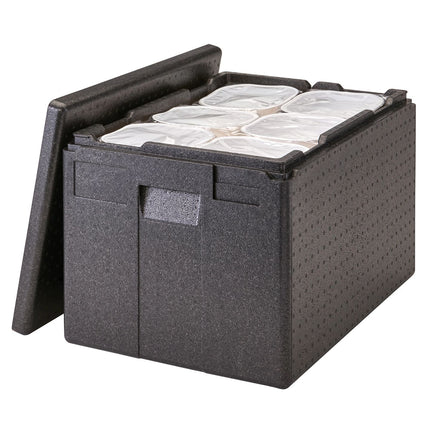 Cambro Cam GoBox® Mehrzweckbox Toplader Transportbox schwarz, passend für 4x GN1/1-100 mm - EPP180XLT110