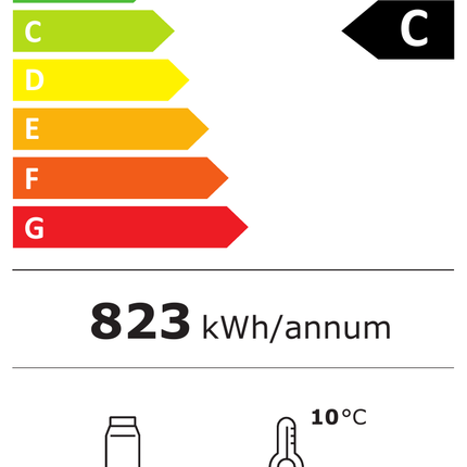 NordCap Aufsatzkühlvitrine AKV-S 96-KL BSR R290 – Energielabel