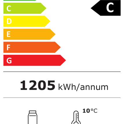 NordCap Aufsatzkühlvitrine AKV-S 147-KL BSR R290 – Energielabel