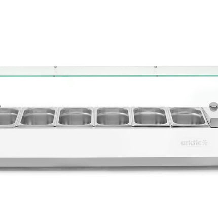 Arktic Aufsatz-Kühlvitrine Gastronorm 1 / 3 – 7x GN 1 / 3 – GN 1 / 3 – 42 l – 230 V / 180 W – 420 × 1605 × 460 mm – weitere Produktansicht