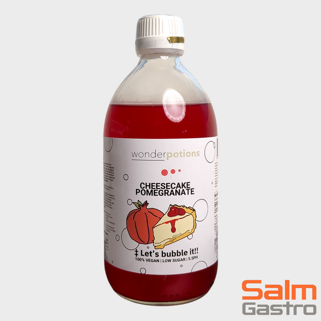 6x 500 ml Aroma Käsekuchen Granatapfel Wonderpotion für Wonder Bubbles Maschine Aromatisierte Flüssigkeit