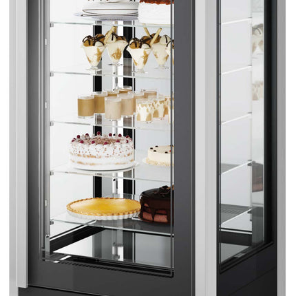 NordCap Panorama-Kühl- und Tiefkühlvitrine CRISTAL TOWER 930 RV TB / TN BLACK
