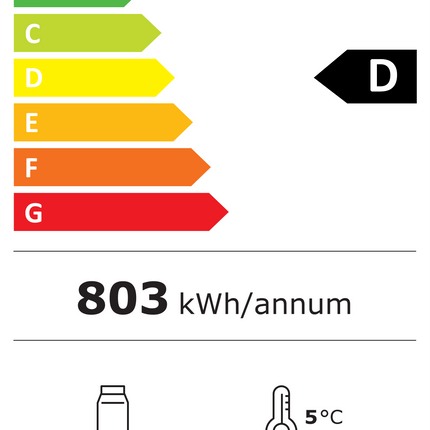 Getränkeühlschrank 373 Liter | 595x605x1810 mm | schwarz von A & S Gastro – Energielabel