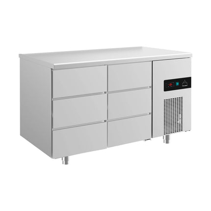 Kühltisch -2 bis +8°C 1400x700x850mm mit 2x drei Schubladen von A & S Gastro – Kühltische für die Gastronomie