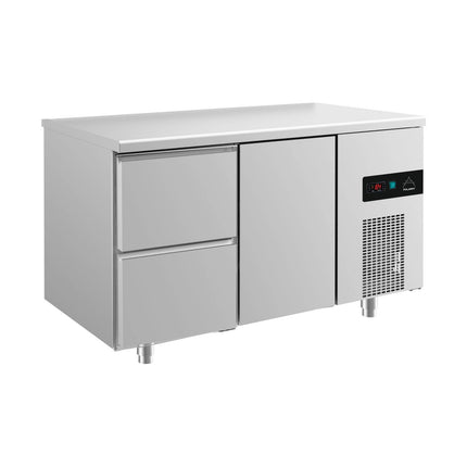 Kühltisch -2 bis +8°C 1400x700x850mm mit 1x Tür und 1x zwei Schubladen von A & S Gastro – Kühltische für die Gastronomie