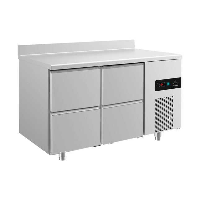 Kühltisch -2 bis +8°C 1400x700x850mm mit 2x zwei Schubladen u. Aufkantung von A & S Gastro – Kühltische für die Gastronomie