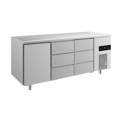 Kühltisch -2 bis +8°C 1865x700x850mm mit 1x Tür und 2x drei Schubladen von A & S Gastro – Kühltische für die Gastronomie