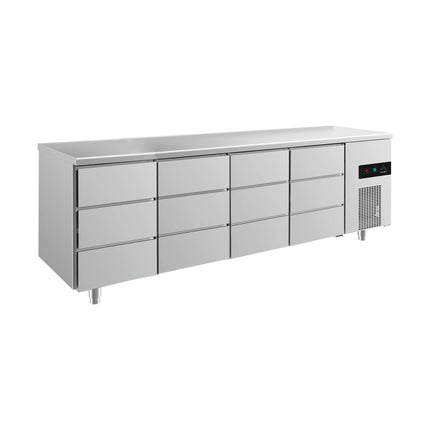 Kühltisch -2 bis +8°C 2330x700x850mm mit 4x drei Schubladen von A & S Gastro – Kühltische für die Gastronomie
