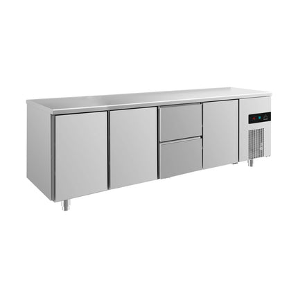 Kühltisch -2 bis +8°C 2330x700x850mm mit 3x Türen und 1x zwei Schubladen von A & S Gastro – Kühltische für die Gastronomie