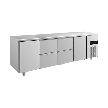 Kühltisch -2 bis +8°C 2330x700x850mm mit 2x Türen und 2x zwei Schubladen von A & S Gastro – Kühltische für die Gastronomie