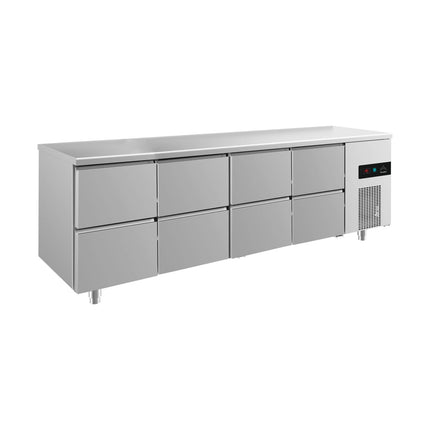 Kühltisch -2 bis +8°C 2330x700x850mm mit 4x zwei Schubladen von A & S Gastro – Kühltische für die Gastronomie