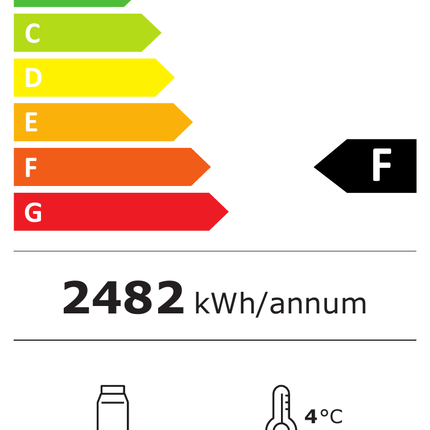 NordCap Getränkekühlschrank KU 1200 G-SD mit 2 Glas-Schiebetüren – Energielabel