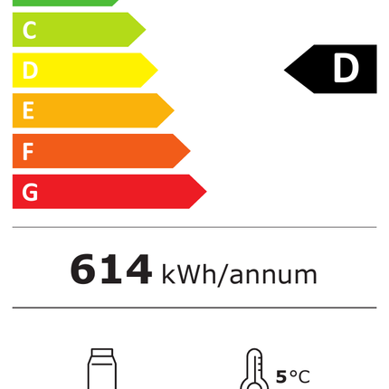 NordCap Glastürkühlschrank MG 185 – Energielabel