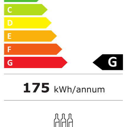 NordCap Weintemperierschrank W 185 – Energielabel