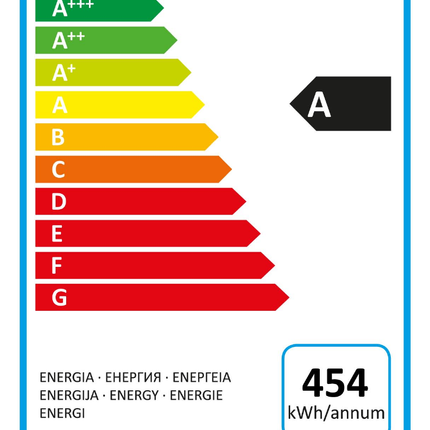 NordCap COOL-LINE Umluft-Gewerbekühlschrank RCG 200 GL – Energielabel