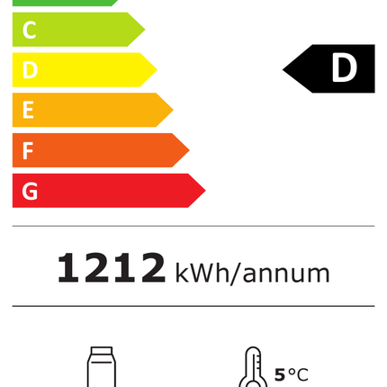 NordCap Getränkekühlschrank KU 891 G-SG – Energielabel