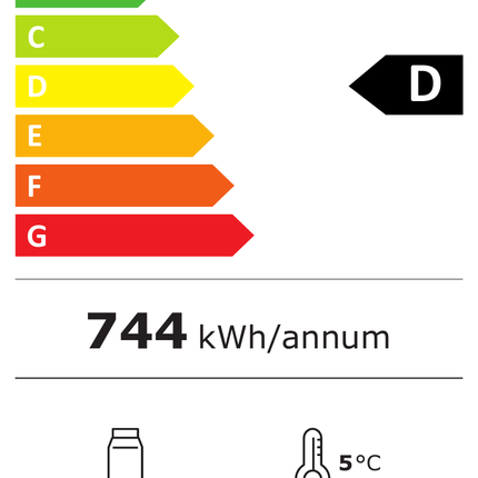 NordCap COOL-LINE Glastürkühlschrank CD 350 LED BLACK – Energielabel