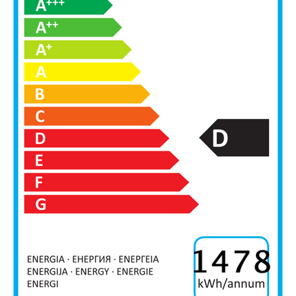 VIP Kühltisch mit 4 Türen und Aufkantung -2 bis +8°C 2.230x600x960 mm von A & S Gastro – Energielabel