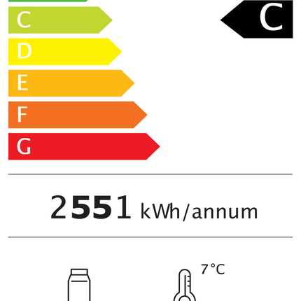 Getränkekühlschrank 1250 Liter | schwarz |1253 X 710 X 2030 mm von A & S Gastro – Energielabel