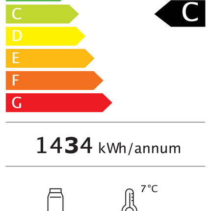 Getränkekühlschrank 600 Liter | schwarz |635 X 710 X 2030 mm von A & S Gastro – Energielabel