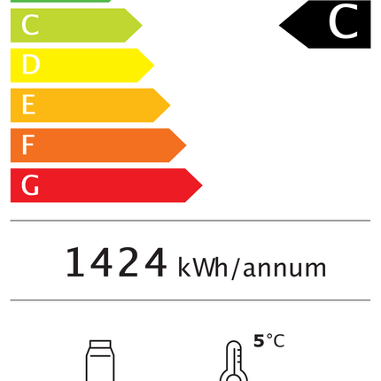 Getränkekühlschrank 500 Liter | schwarz | 620 X 635 X 1980 mm von A & S Gastro – Energielabel