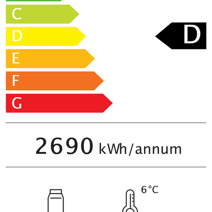 Getränkekühlschrank 900 Liter | schwarz | 1120 X 635 X 1980 mm von A & S Gastro – Energielabel