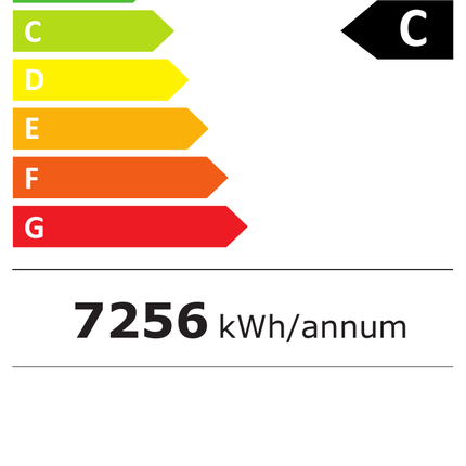 NordCap Panorama-Kühl- und Tiefkühlvitrine CRISTAL TOWER 930 RV TB / TN WHITE – Energielabel
