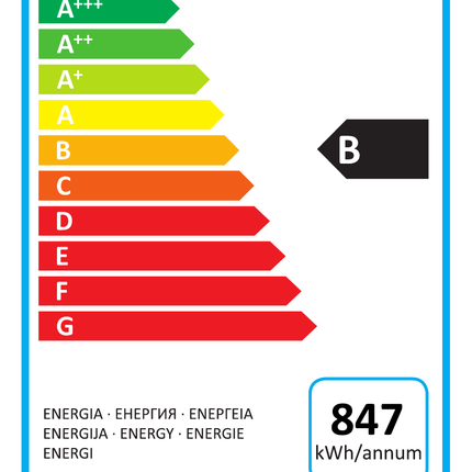 NordCap COOL-LINE Pizzakühltisch PT 1200 – Energielabel