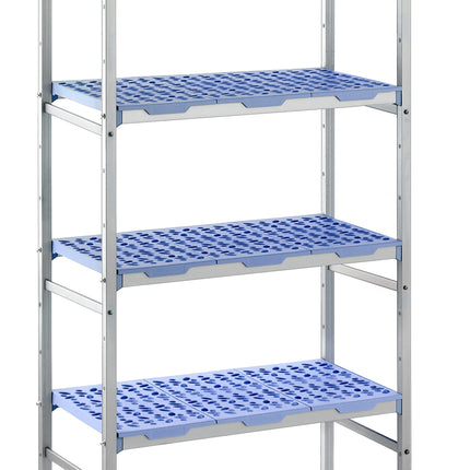 Tournus Regal ALU 992x500x1750 4 Auflagen KU blau Polypropylen