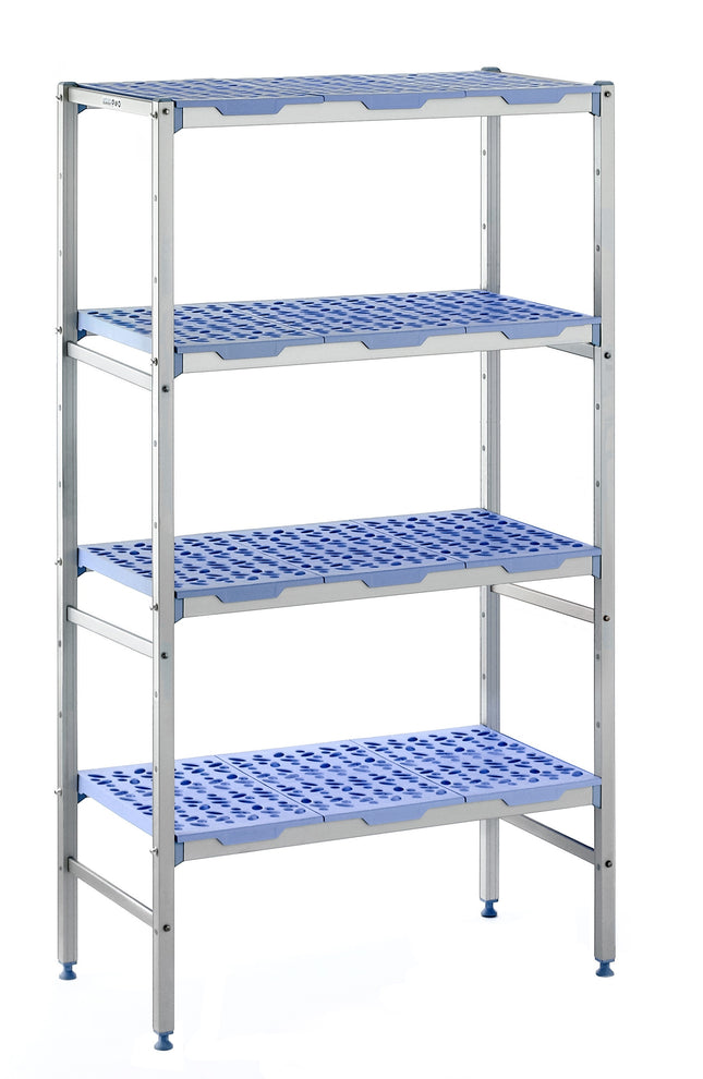 Tournus Regal ALU 992x500x1750 4 Auflagen KU blau Polypropylen