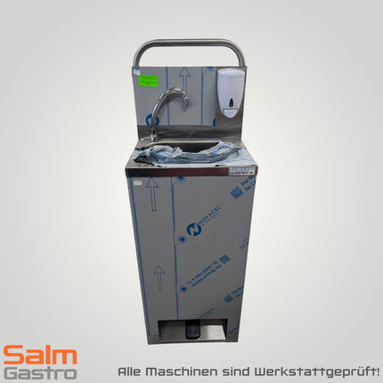 Tournus Handwaschbecken Warm- und Kaltwasser 230V freistehend und fahrbar CNS