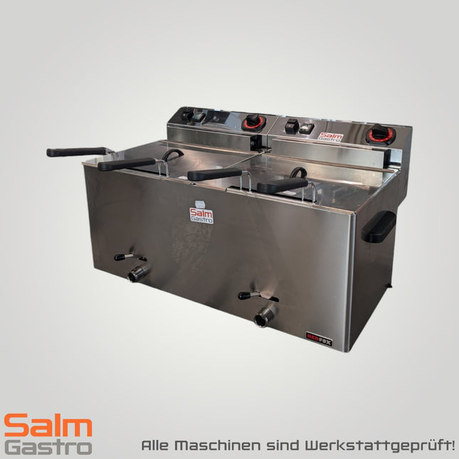 RM Gastro Fryer usó eléctricamente doble Fe 1010 TD 400V 2X11L