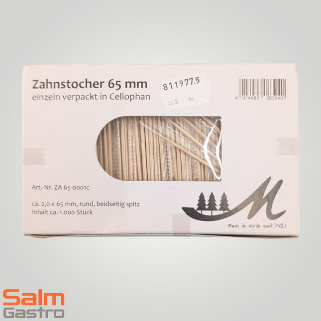 Toothpick 67mm individually packed 1 parcel = 1,000st.