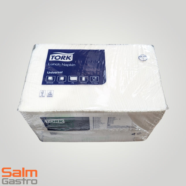 Serviette en tork 1/8 pli de tête 32,5x32,5 cm blanc 1lg de forme KT = 4000st