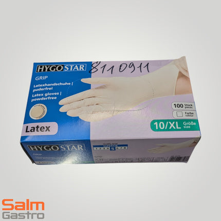 Hygostar 100 x Glove Desechable Ladex Grip XL Nature Powder -Free