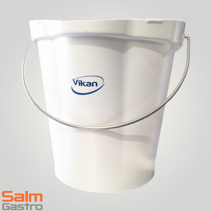 Vilkan Eimer 12L weiss mit Henkel und Schnaupe