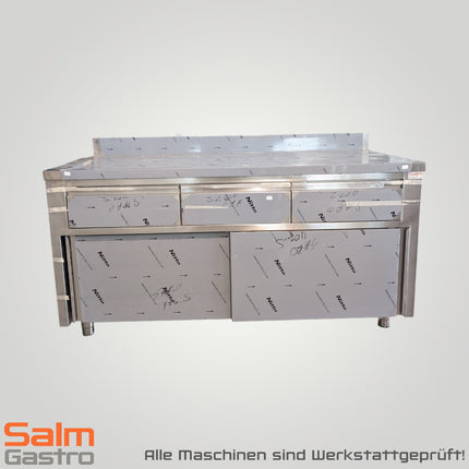 Saro Schiebetürenschrank CNS mit Aufkantung 3 Schubladen 1600x700x850