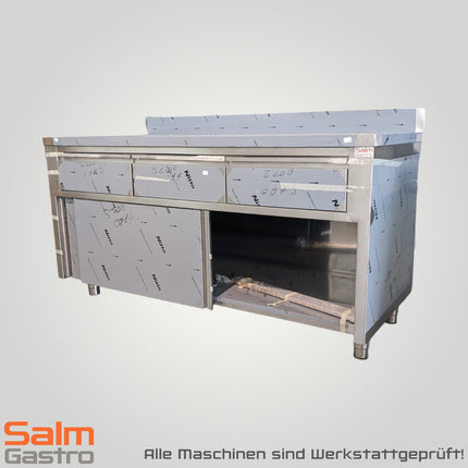 Saro Schiebetürenschrank CNS mit Aufkantung 3 Schubladen 1600x700x850
