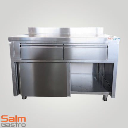 Saro Schiebetürenschrank CNS mit Aufkantung 2 Schubladen 1200x700x850mm