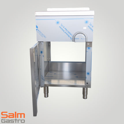 KBS Handwaschbecken BxTxH 500x500x850 eckige Form mit Unterschrank und ovalem Becken