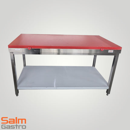 GGM Arbeitstisch CNS PREMIUM 1400x600x910mm mit Grundboden - inkl. Schneideplatte