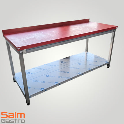 GMG Arbeitstisch Edelstahl AT.P.167A mit polyethylene Arbeitsfläche mit AK 1600x700x850