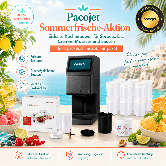 PacoJet 4 Aktions-Set inkl. 12er Becher Set, Reinigungstabletten und Coupe Set