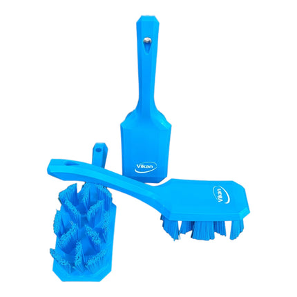 Vikan Handbürste kurzer Griff 260mm Hart Blau