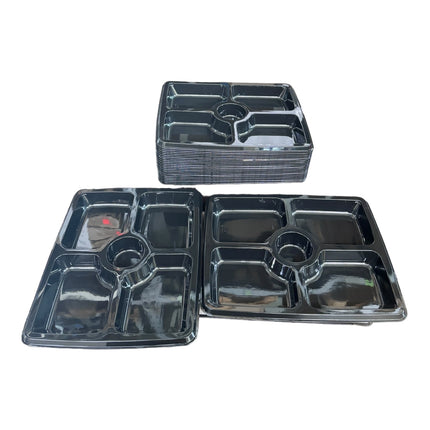 Deli Platte 25stk. PE usa e getta nero 316x256x30 5 -fold rettangolare