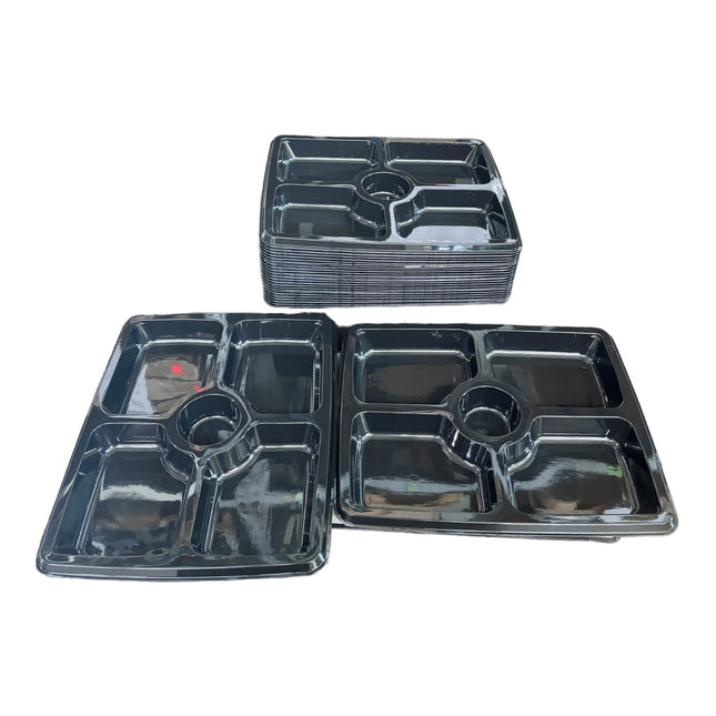 Deli Platte 25stk. PE usa e getta nero 316x256x30 5 -fold rettangolare