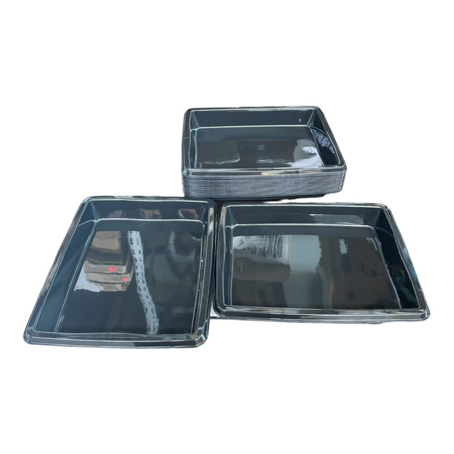 Deli Platte 25stk. PE usa e getta nero 316x256x40 rettangolare